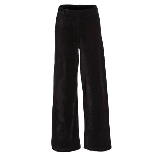 anytime fluwelen wide leg broek zwart afbeelding