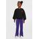 Anytime velvet flared broek paars