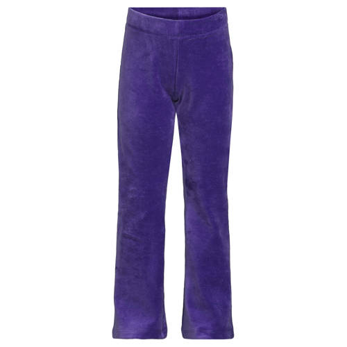 anytime velvet flared broek paars afbeelding