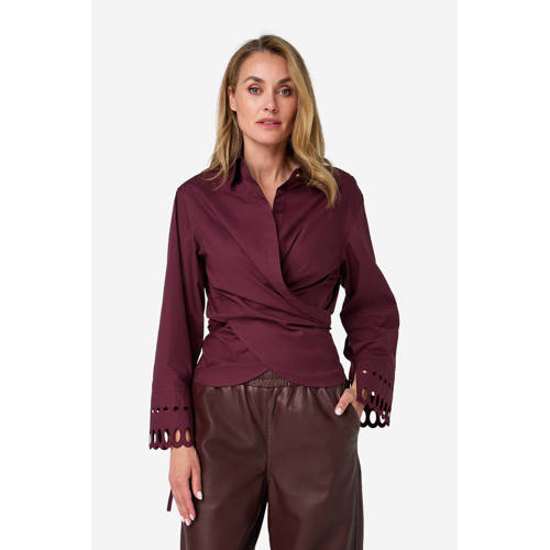 IBANA blouse donkerrood broderie afbeelding