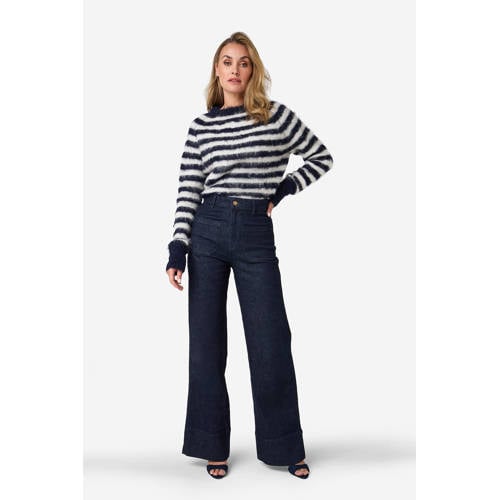 IBANA high waist wide leg jeans dark blue denim afbeelding