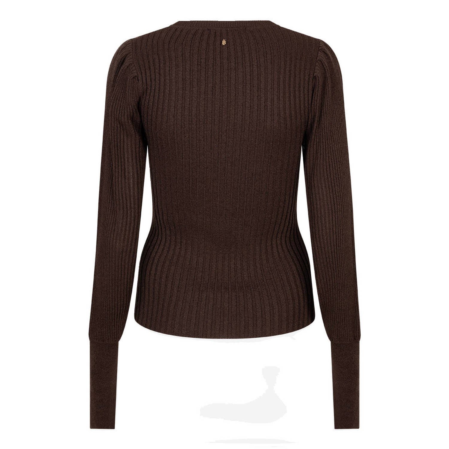 IBANA pullover trui donkerbruin met lurex