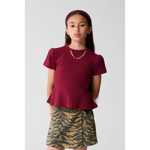 Shoeby top donkerrood met kabels afbeelding
