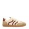No Stress leren sneakers beige/donkerrood