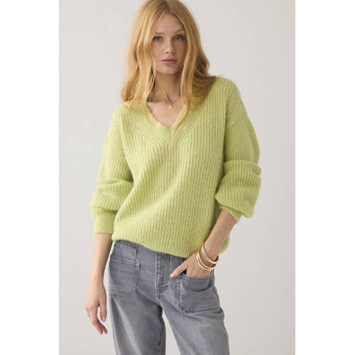 Summum pullover met wol limegroen afbeelding