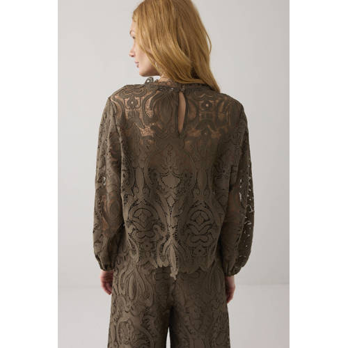 Summum blousetop broderie donkergroen afbeelding