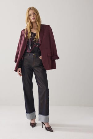 straight leg jeans dark blue denim