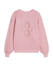 thumbnail: Lichtroze dames Summum sweater van katoen met logo dessin, lange mouwen en ronde hals