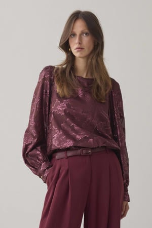 top donkerrood met glitter