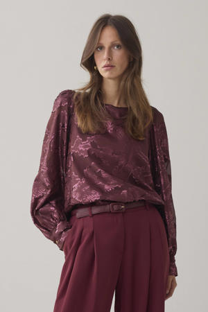 top donkerrood met glitter