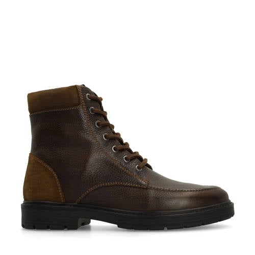 Manfield leren veterboots taupe afbeelding
