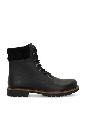 leren veterboot zwart