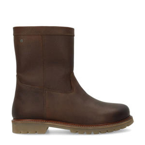 gevoerde leren enkelboots bruin