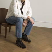 thumbnail: Manfield leren veterboots donkerbruin