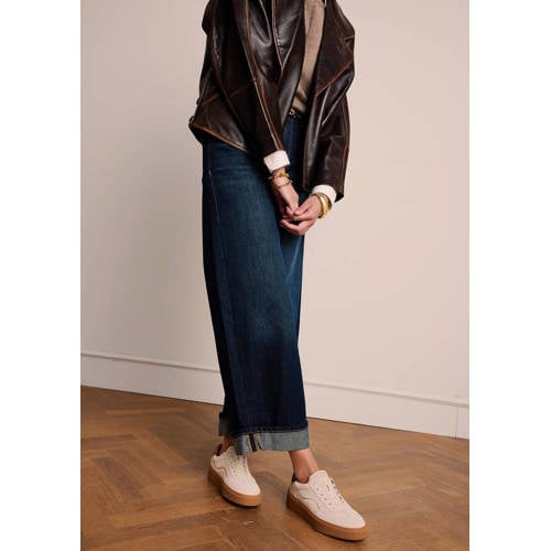 Manfield suède sneakers ecru