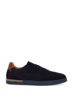 suède sneakers donkerblauw
