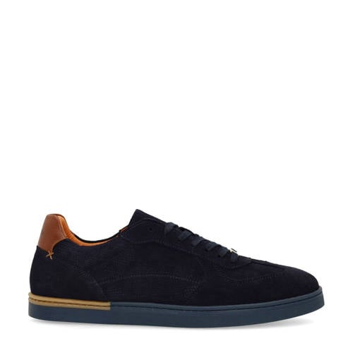 Manfield suède sneakers donkerblauw afbeelding