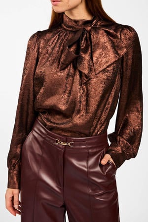 blousetop donkerbruin