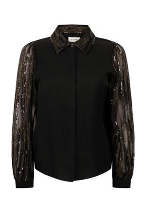 blouse zwart met pailletten
