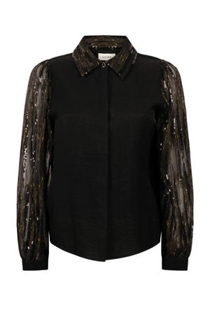 blouse zwart met pailletten