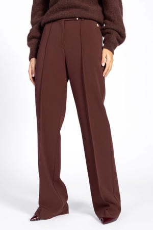 straight regular waist broek bruin