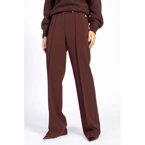 Aaiko straight regular waist broek bruin afbeelding