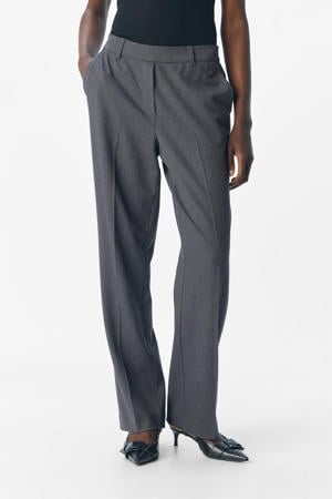straight regular waist broek grijs