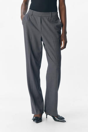straight regular waist broek grijs