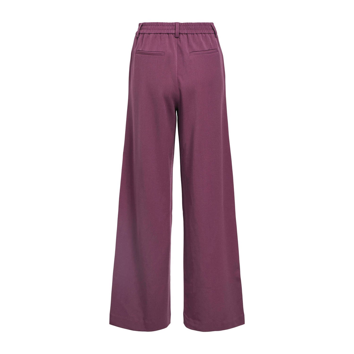 OBJECT wide leg regular waist pantalon donkerpaars