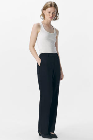 straight regular waist broek zwart