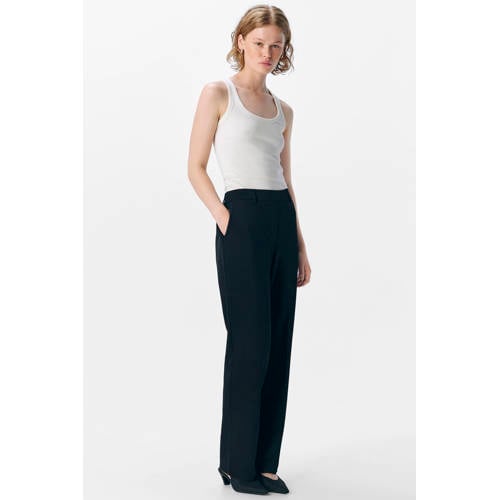 OBJECT straight regular waist broek zwart afbeelding