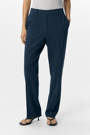 straight regular waist broek donkerblauw