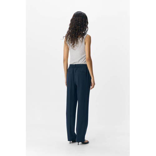 OBJECT straight regular waist broek donkerblauw afbeelding