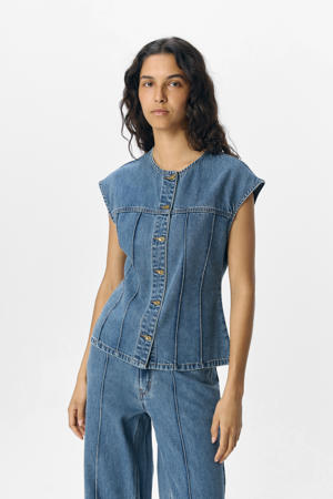 denim gilet light blue denim