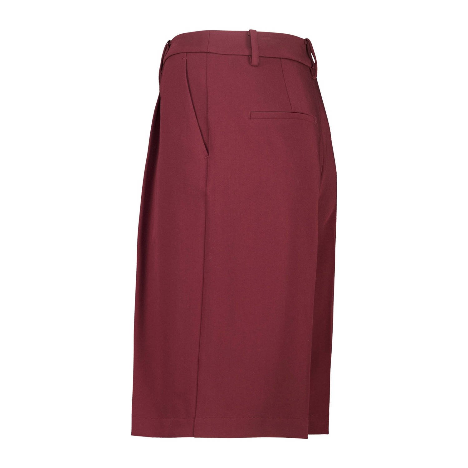 America Today wide leg high waist bermuda short donkerrood