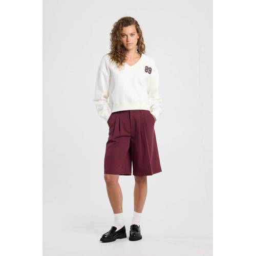America Today wide leg high waist bermuda short donkerrood afbeelding