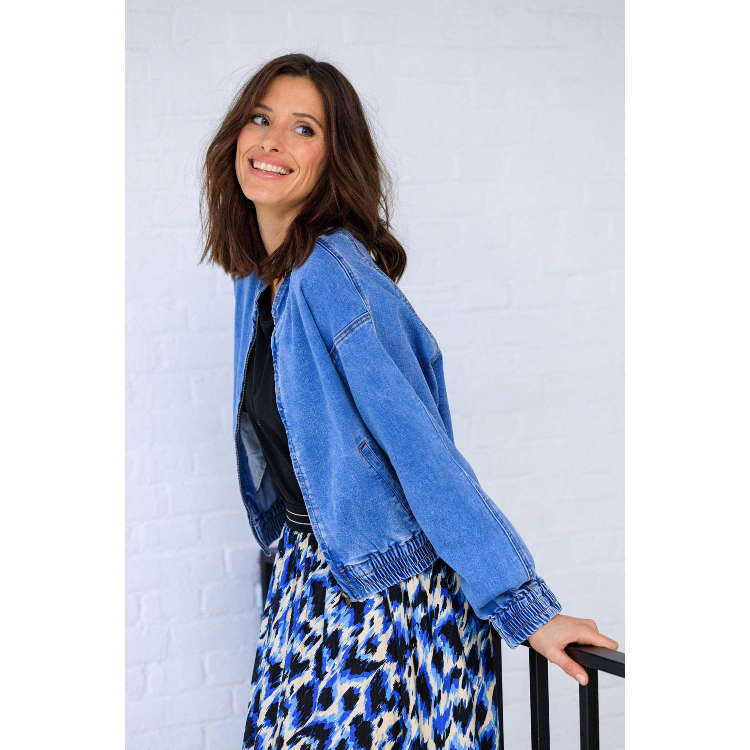Ivy Beau denim spijkerjas medium blue denim
