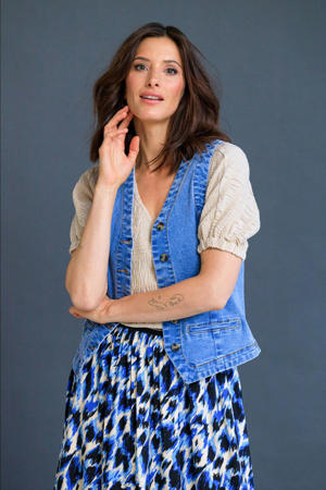 denim gilet medium blue denim