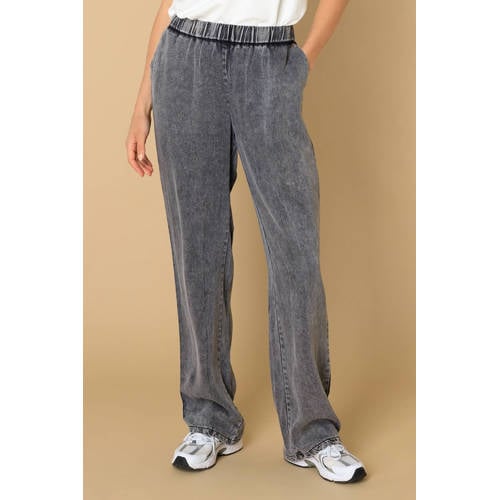Ivy Beau wide leg jeans grey denim afbeelding