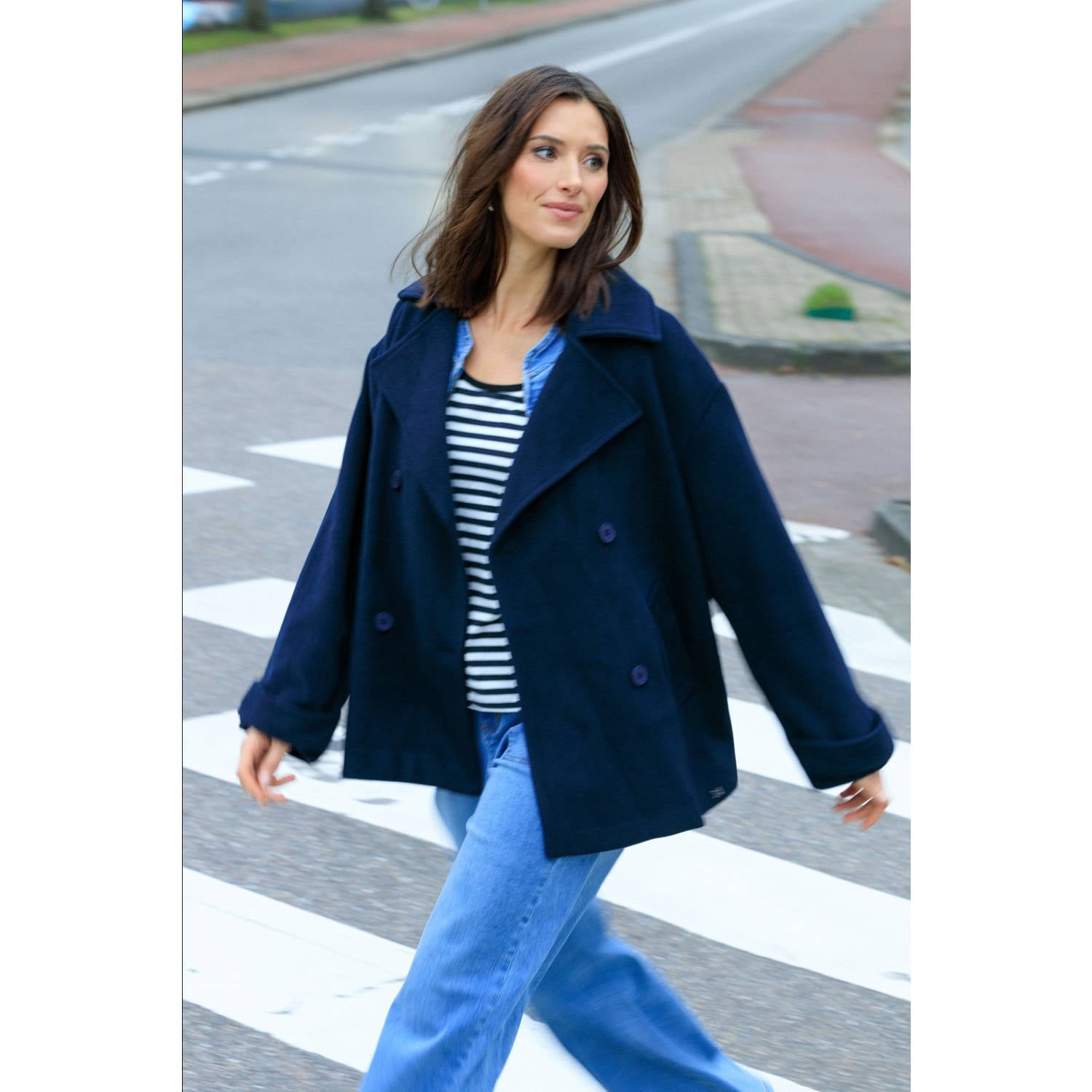 Ivy Beau manteljas donkerblauw