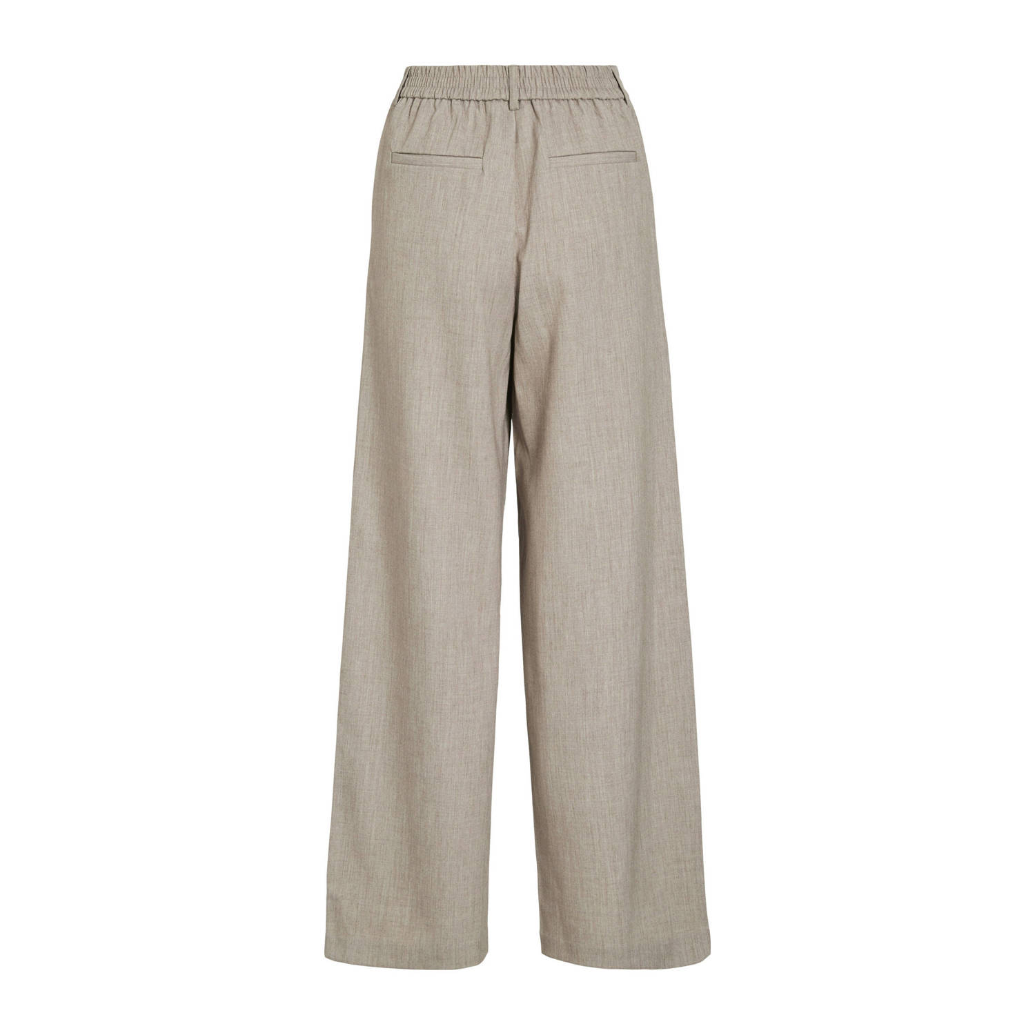 VILA wide leg high waist casual broek zand