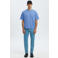 Selected loose fit T-shirt SLHLOOSEOSCAR blauw