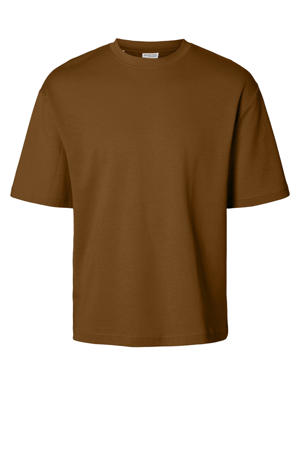 loose fit T-shirt SLHLOOSEOSCAR bruin