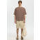 Selected loose fit T-shirt SLHLOOSEOSCAR lichtbruin