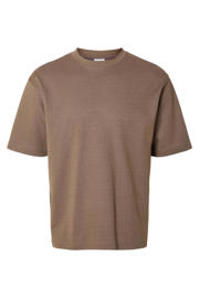 thumbnail: Selected loose fit T-shirt SLHLOOSEOSCAR lichtbruin
