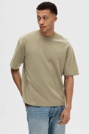 loose fit T-shirt SLHLOOSEOSCAR groen
