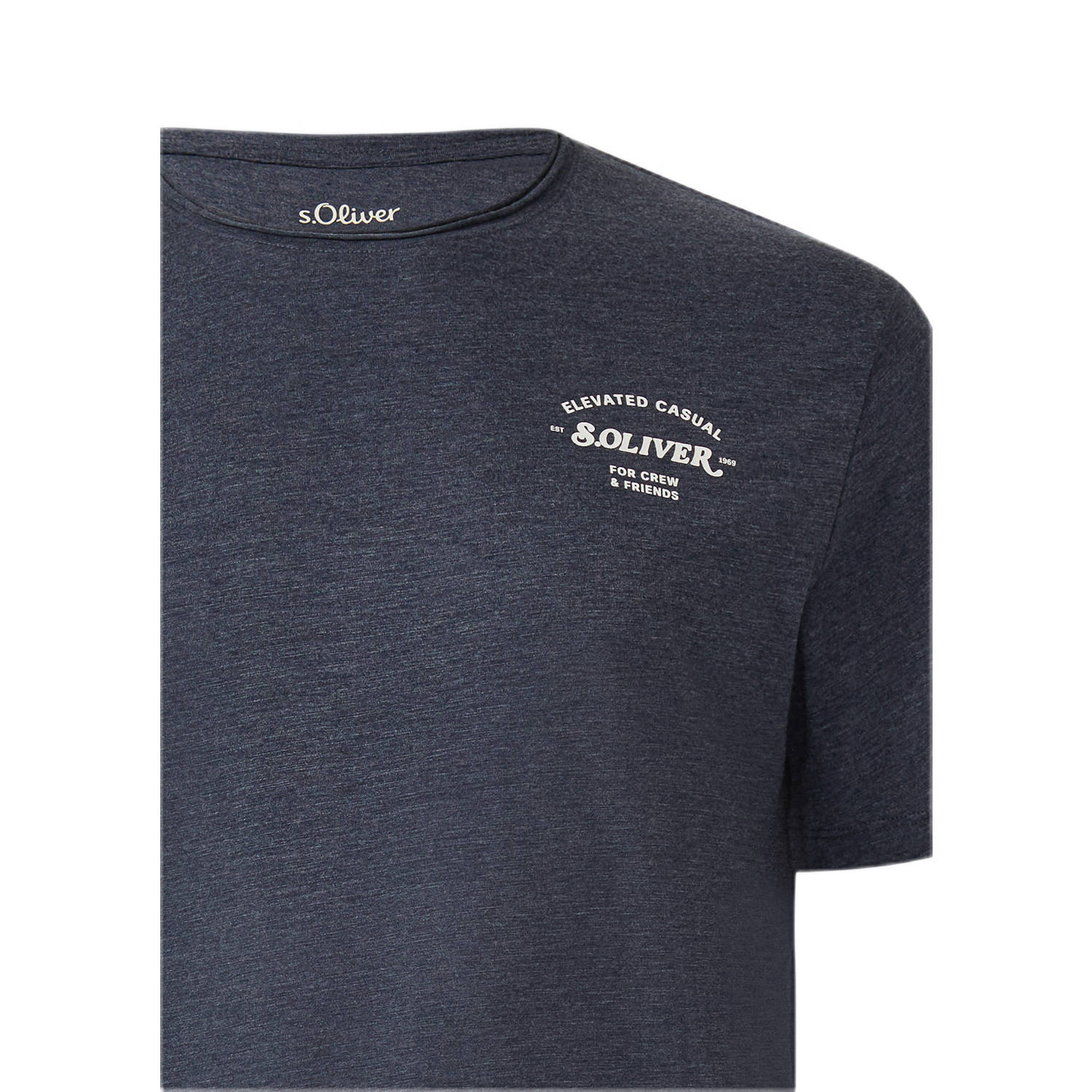 s.Oliver Big Size regular T-shirt donkerblauw