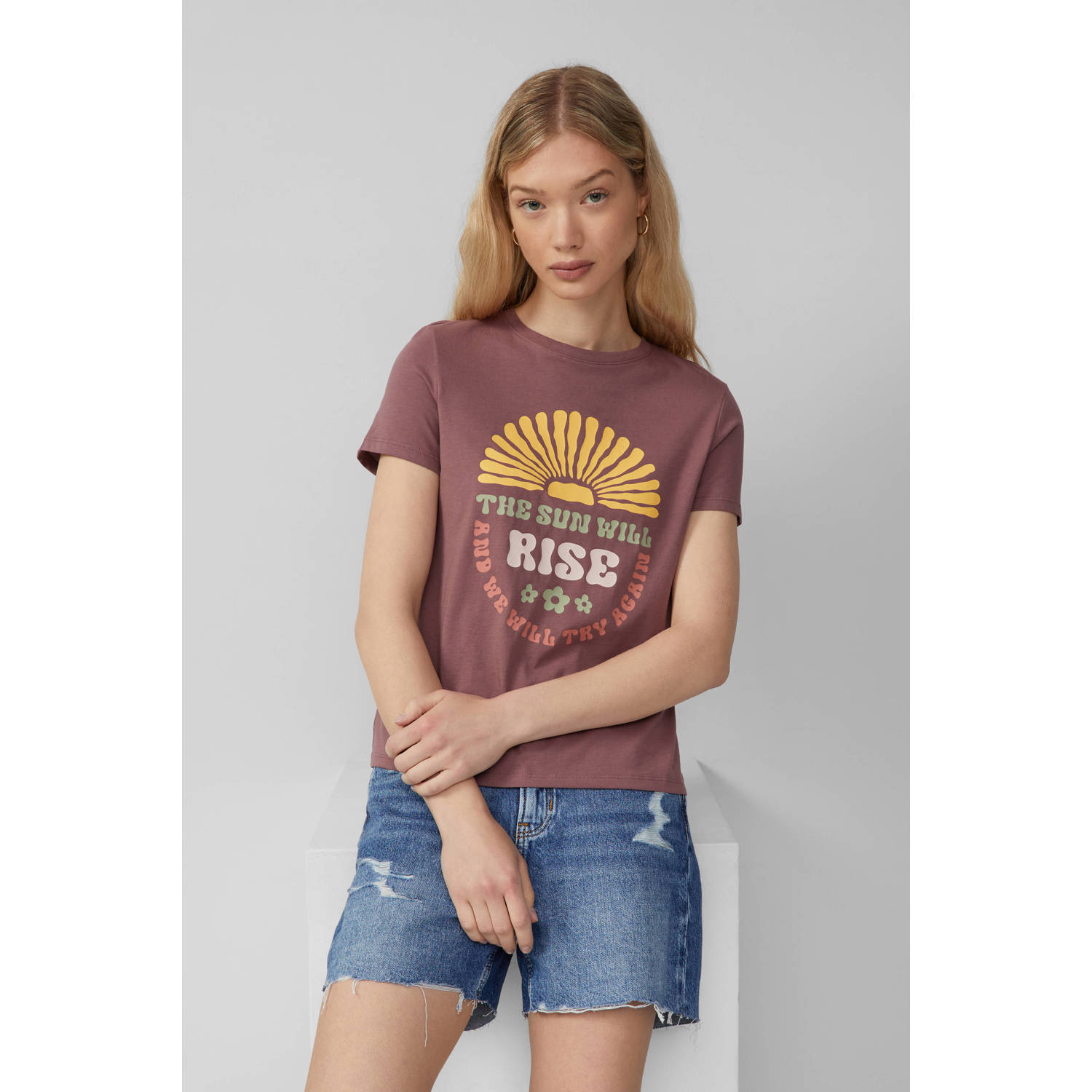 Q S by s.Oliver T-shirt aubergine