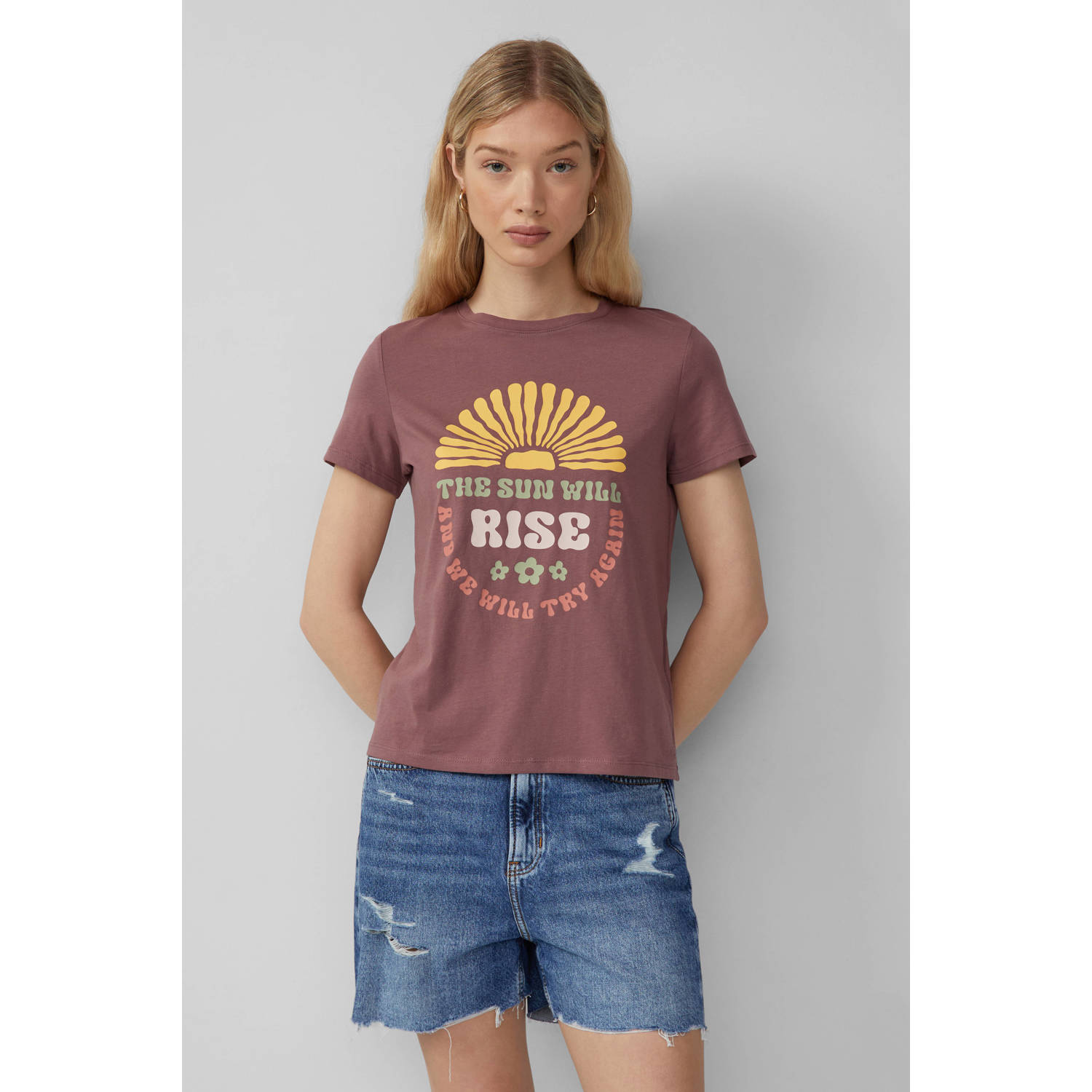 Q S by s.Oliver T-shirt aubergine