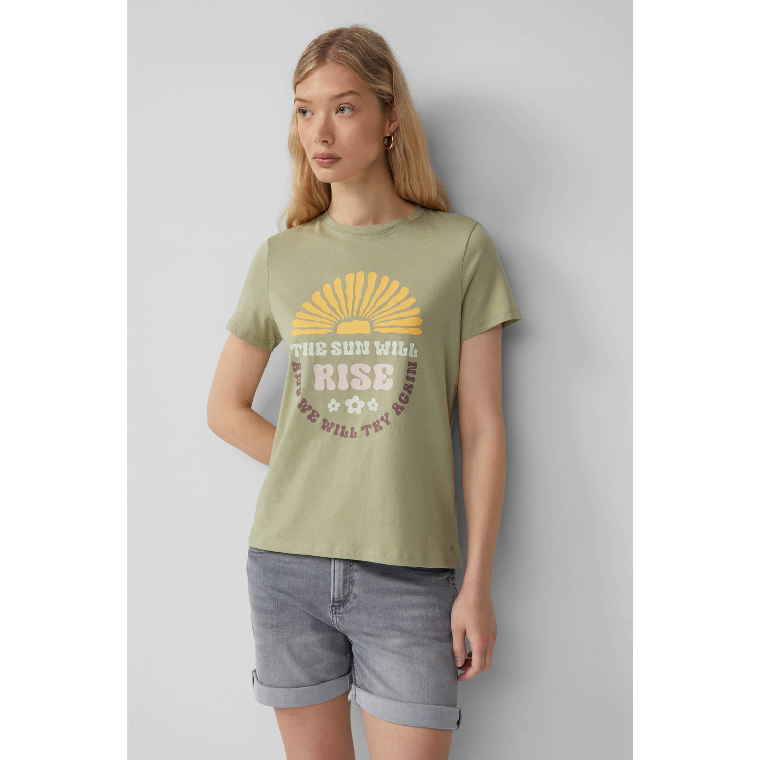 Q S by s.Oliver T-shirt groen